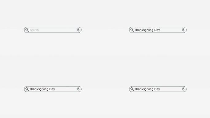 感恩节在数字屏幕股票视频的搜索引擎栏中输入
