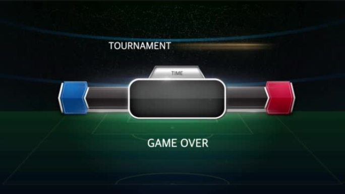 足球世界杯动画红色统计模板。