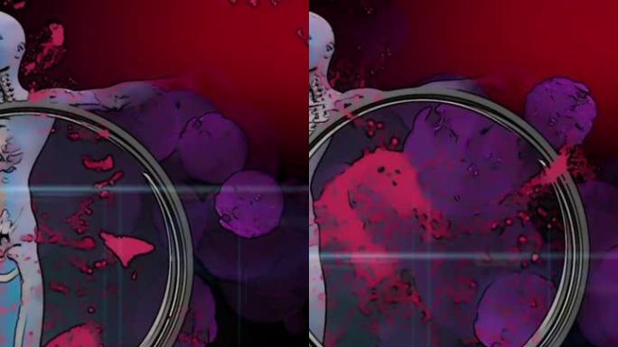 卡通风格的垂直视频动画-粒子免疫疾病