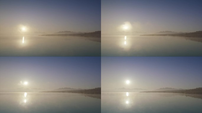 湖面雾气朝阳