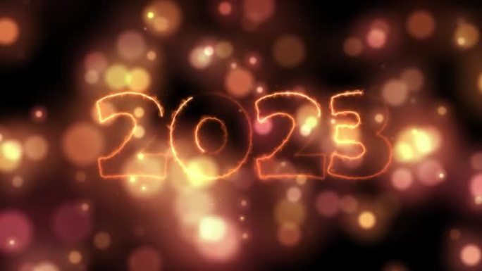 2023新年圣诞灯Bokeh背景4k可循环动画