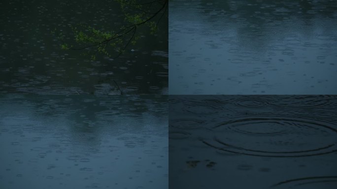 下雨天雨水雨滴素材 4k