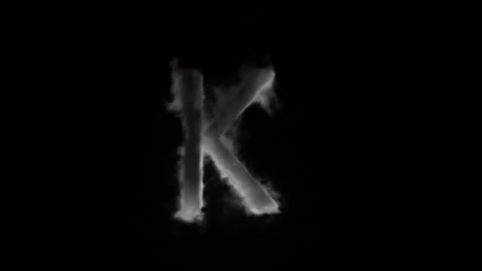 烟雾中的字母K，烟雾中的字母，字母，阿尔法通道