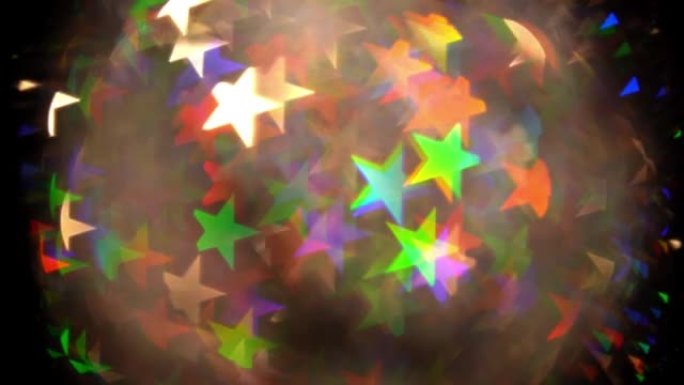 多色星形环的抽象迪斯科球。