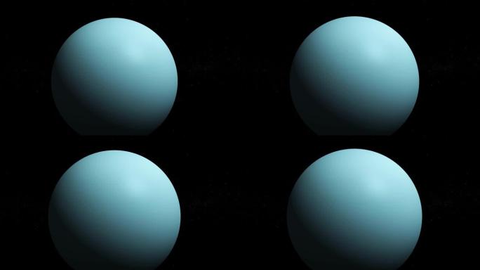 天王星3d行星，太空中有恒星