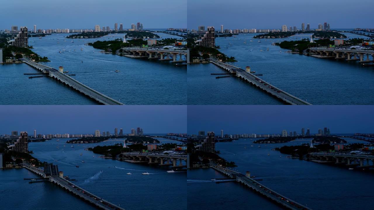 佛罗里达州迈阿密港和迈阿密天际线
