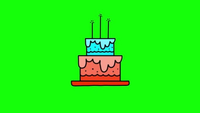 生日蛋糕gif动画彩色