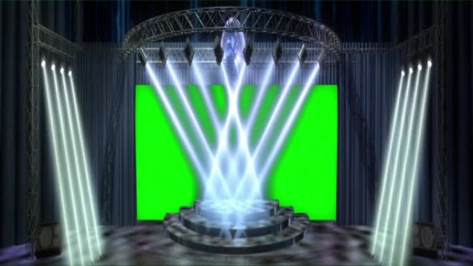 聚光灯舞台背景视觉视频与绿屏色度键