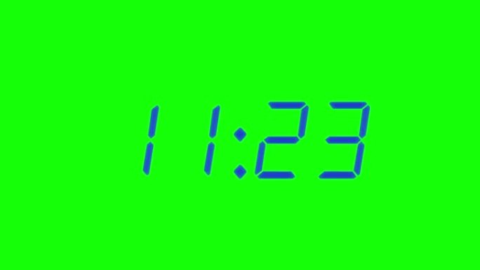 20秒数字闹钟倒计时定时器。绿屏显示上的海军数字