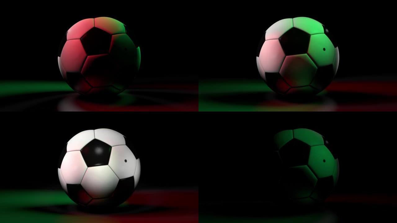 史诗般的世界杯足球揭幕战动画与灯光效果无缝循环