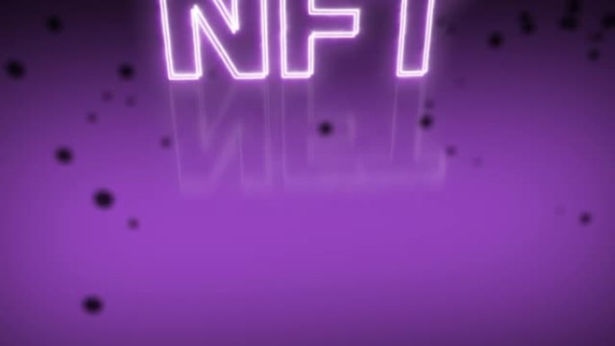发光霓虹灯NFT铭文动画。NFT密码标志。NFT元宇宙概念。4K