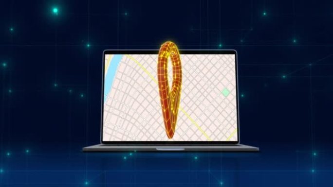 笔记本电脑上的地图图钉图标