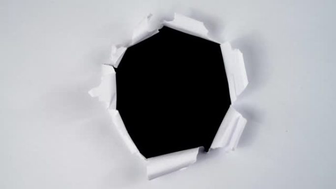 圆形撕纸停止运动，用于复制空间。视频效果叠加的撕纸动画