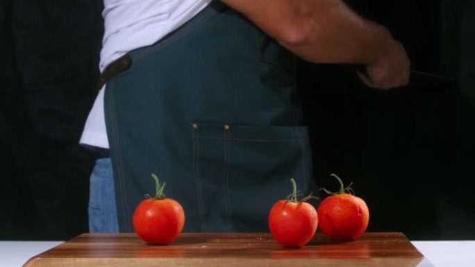 厨师切番茄慢动作
