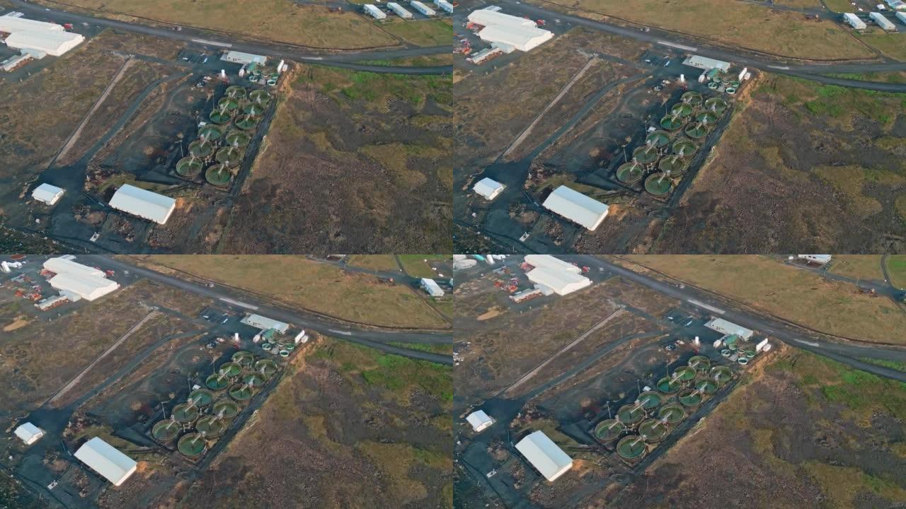 冰岛乡村污水处理厂鸟瞰图