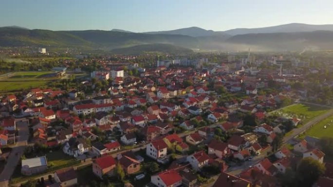 波斯尼亚和黑塞哥维那波戈伊诺市区景观的4k