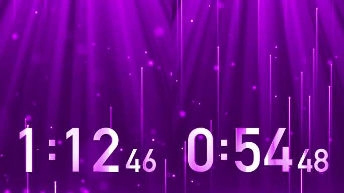 高端粉紫色1分半钟液晶倒计时毫秒竖屏