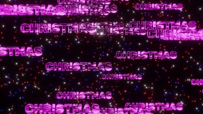 背景以流言圣诞紫色霓虹灯的形式出现在星星背景3d渲染上。圣诞快乐屏幕保护程序，平安夜。假期来到我们身
