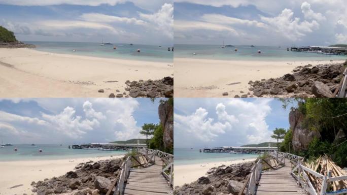 泰国芭堤雅Koh Lan ialand sea beach。