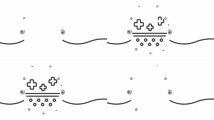 皮肤愈合。皮肤科，交叉，治疗，治愈，治疗，护理化妆品，面部，痤疮，皮脂，滋养。美容。一个线条画动画。