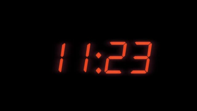 20秒数字闹钟倒计时定时器。黑屏显示上的红色数字