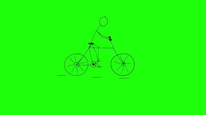 骑自行车的卡通简笔画