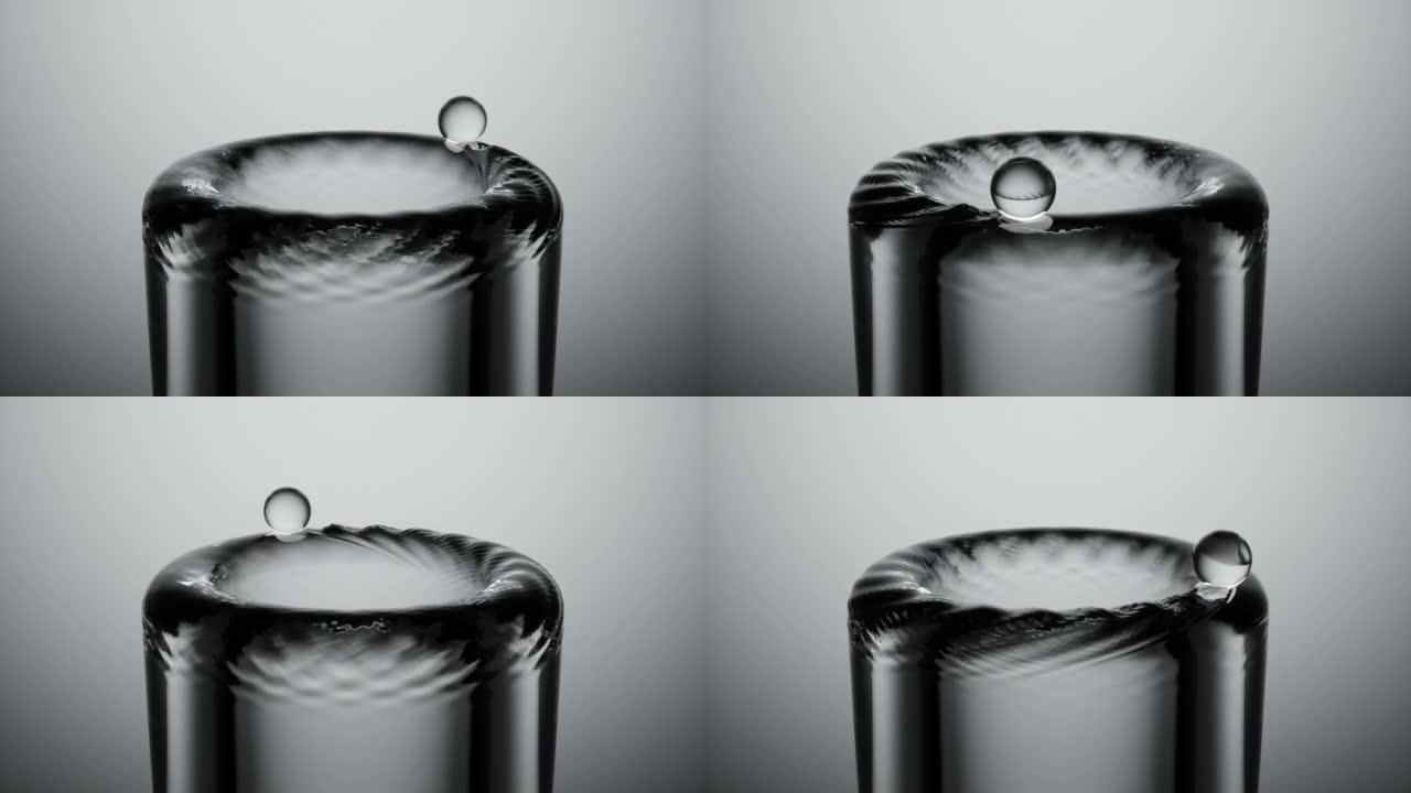 奇怪地满足了玻璃球在圆环水面环上旋转的运动背景屏保