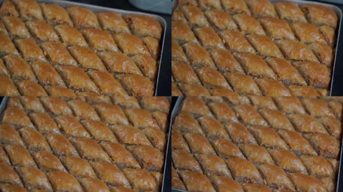 传统土耳其甜点果仁蜜饼桌面视图