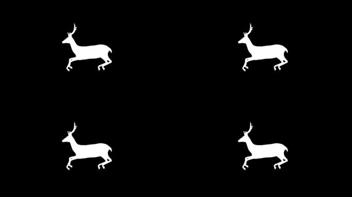 鹿跑动画阿尔法背景