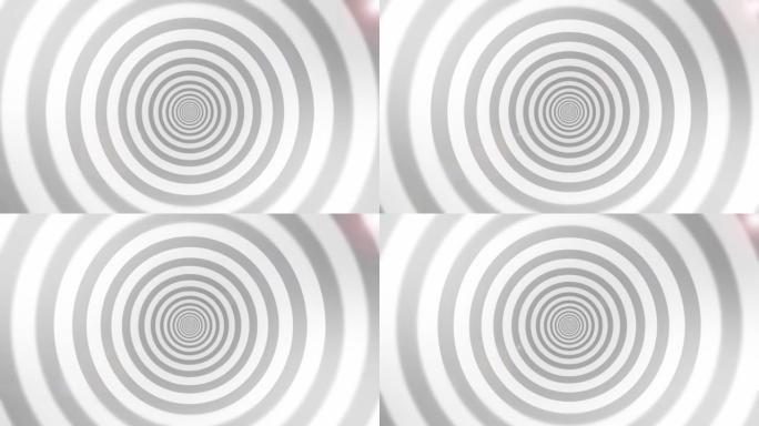 抽象动画螺旋运动背景，无缝循环。催眠漩涡效应，视错觉插图，抽象动画催眠隧道 (可循环)