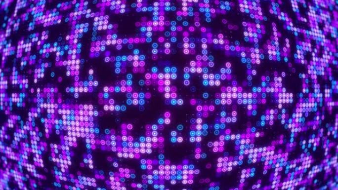 发光霓虹灯迪斯科球-闪亮数字发光二极管点背景