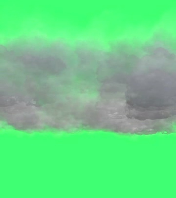 垂直视频4k动画-绿色屏幕上的云效果