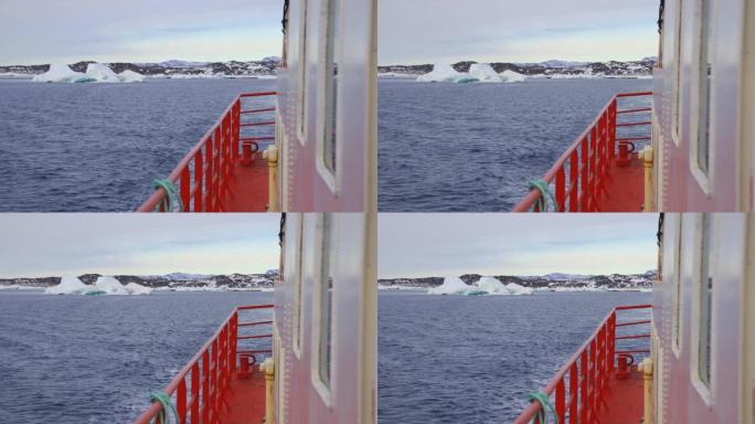 从冰山和格陵兰岛航行的船只