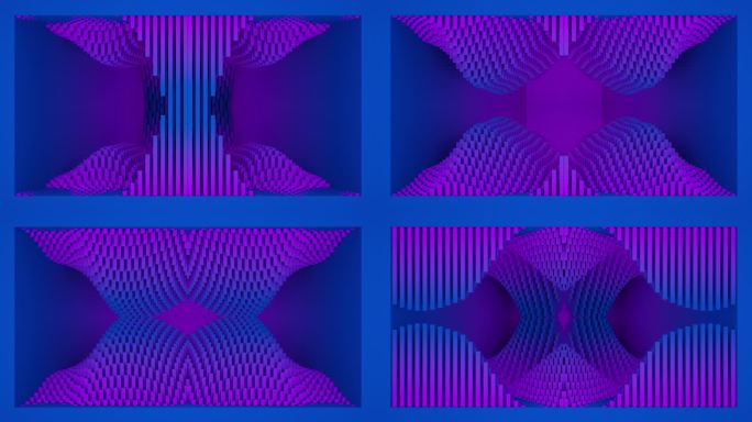 【裸眼3D】炫紫立体条形矩阵波浪艺术空间