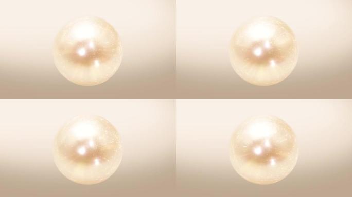 珍珠球的动画运动等离子球黄色魔术水晶球。