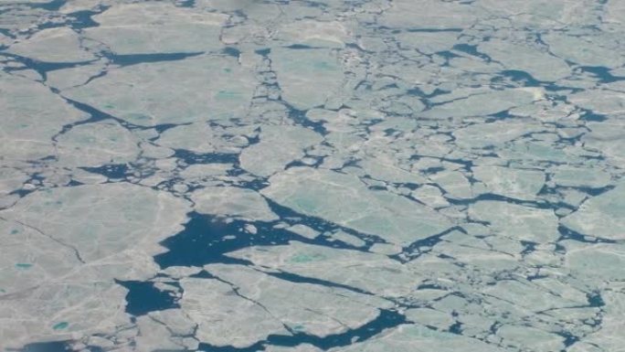 巨大的冰河板块冰冻海洋，阿拉斯加飞机景观