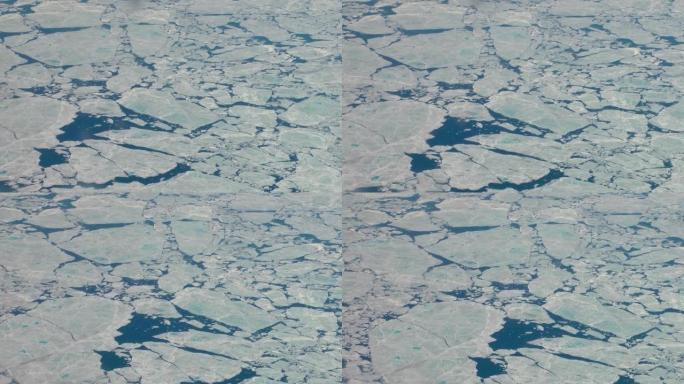 巨大的冰河板块冰冻海洋，阿拉斯加飞机景观