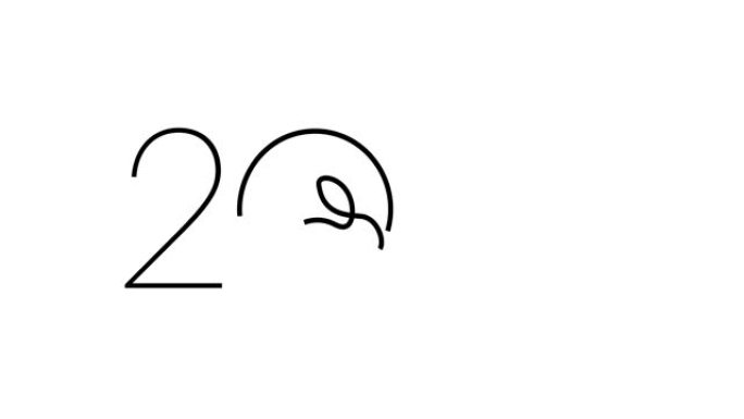 动画插图。2023新年符号。4k视频
