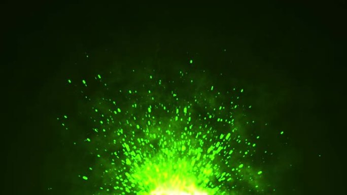 粒子尘埃绿色抽象光运动背景。发光粒子的动画。非常适合作为电影或奢侈品和标题等主题的背景。