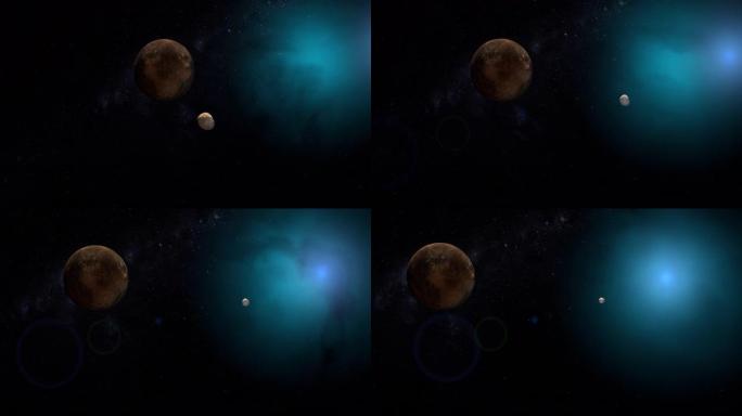 月球轨道和38628 Huya矮行星在外层空间
