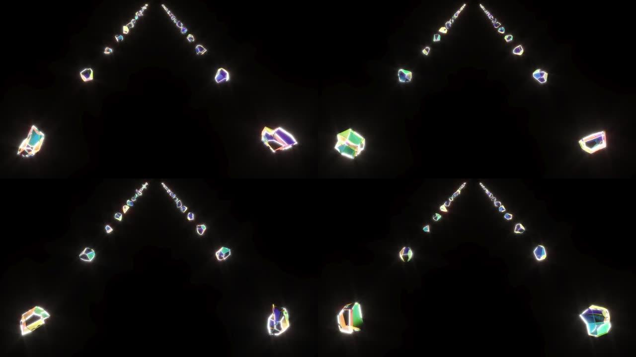 宝石钻石水晶之路能够无缝循环4k