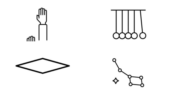 教育图标集。线图标动画。