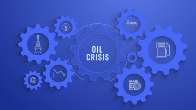 信息图齿轮油危机可循环动画