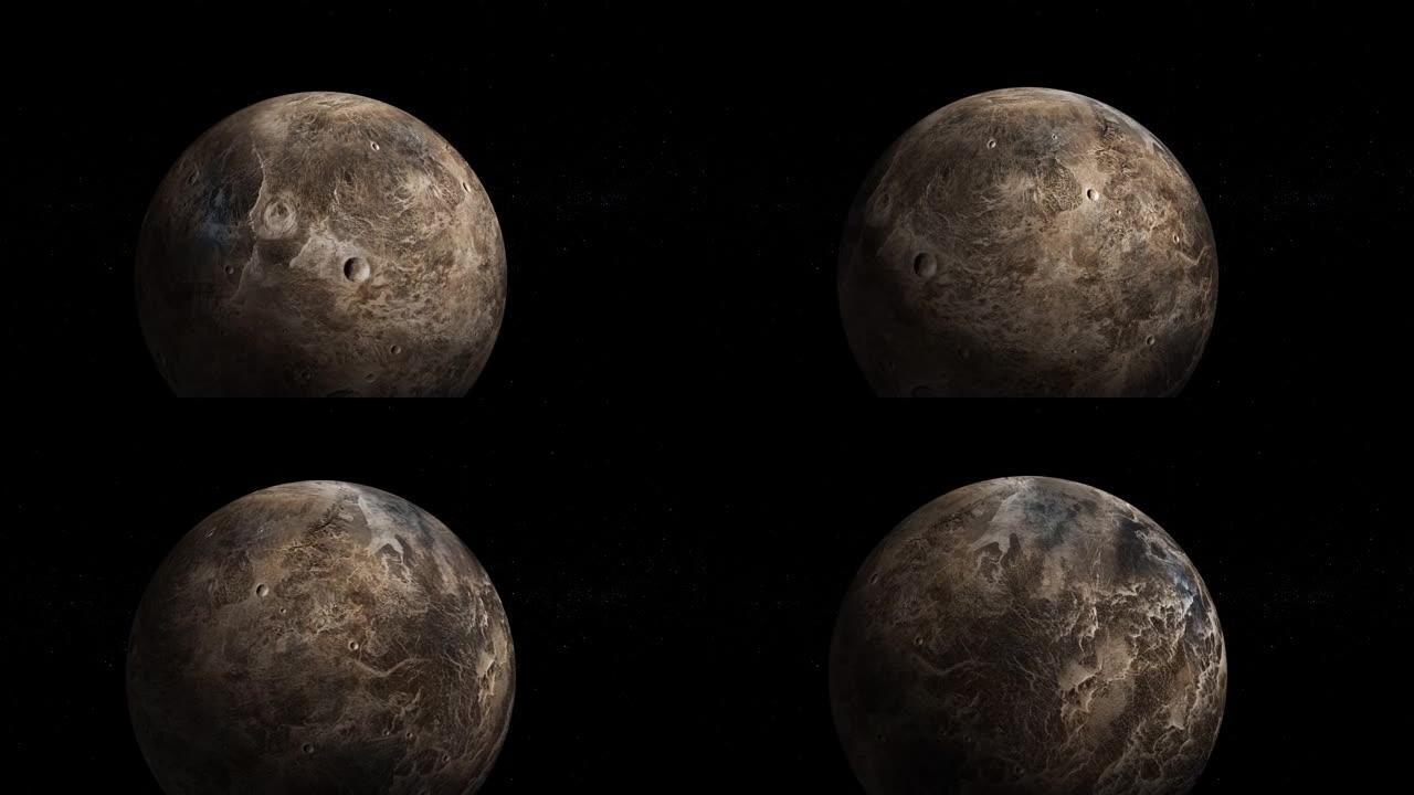 谷神星虚构的3d现实旋转行星观看