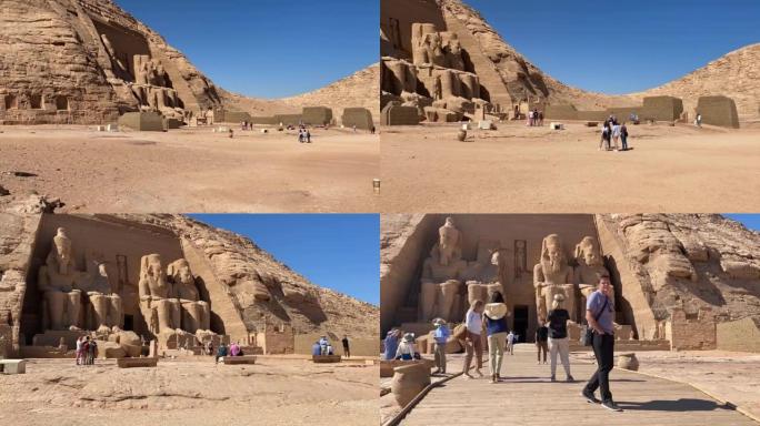 阿布辛贝尔 (Abu Simbel)，努比亚的一块岩石，两座古埃及神庙，拉美西斯二世时代