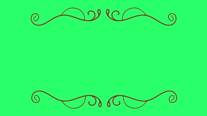动画红色手绘框架隔离与绿色背景。