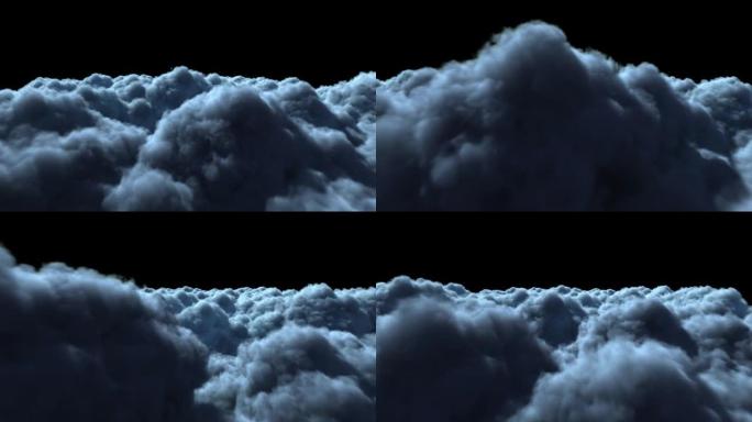 与Alpha一起穿越电影般的蓝色夜云背景循环