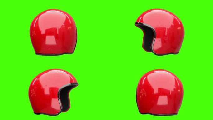 绿屏3d动画上的可循环旋转安全防撞头盔