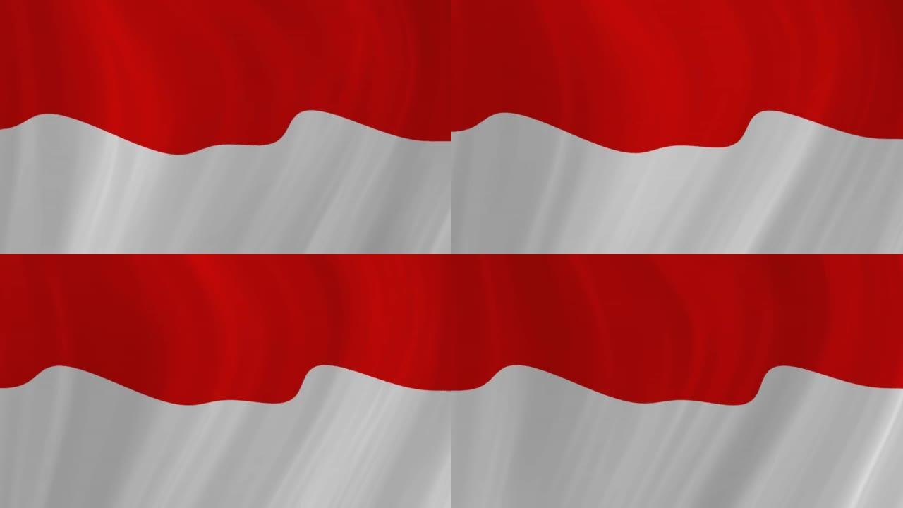 印尼红白旗升起背景的动画