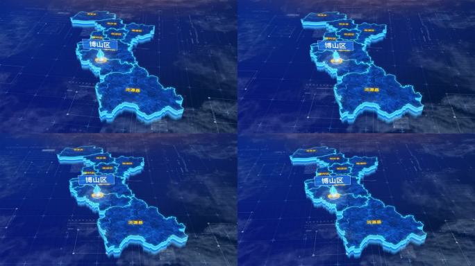 淄博市博山区蓝色三维科技区位地图